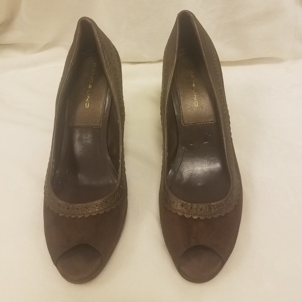 Brown peep toe heel size 8 1/2